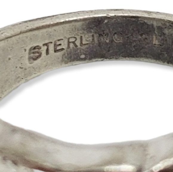 LIND STERLING SILVER & CUBIC ZIRCONIA VINTAGE RING - Picture 6 of 7